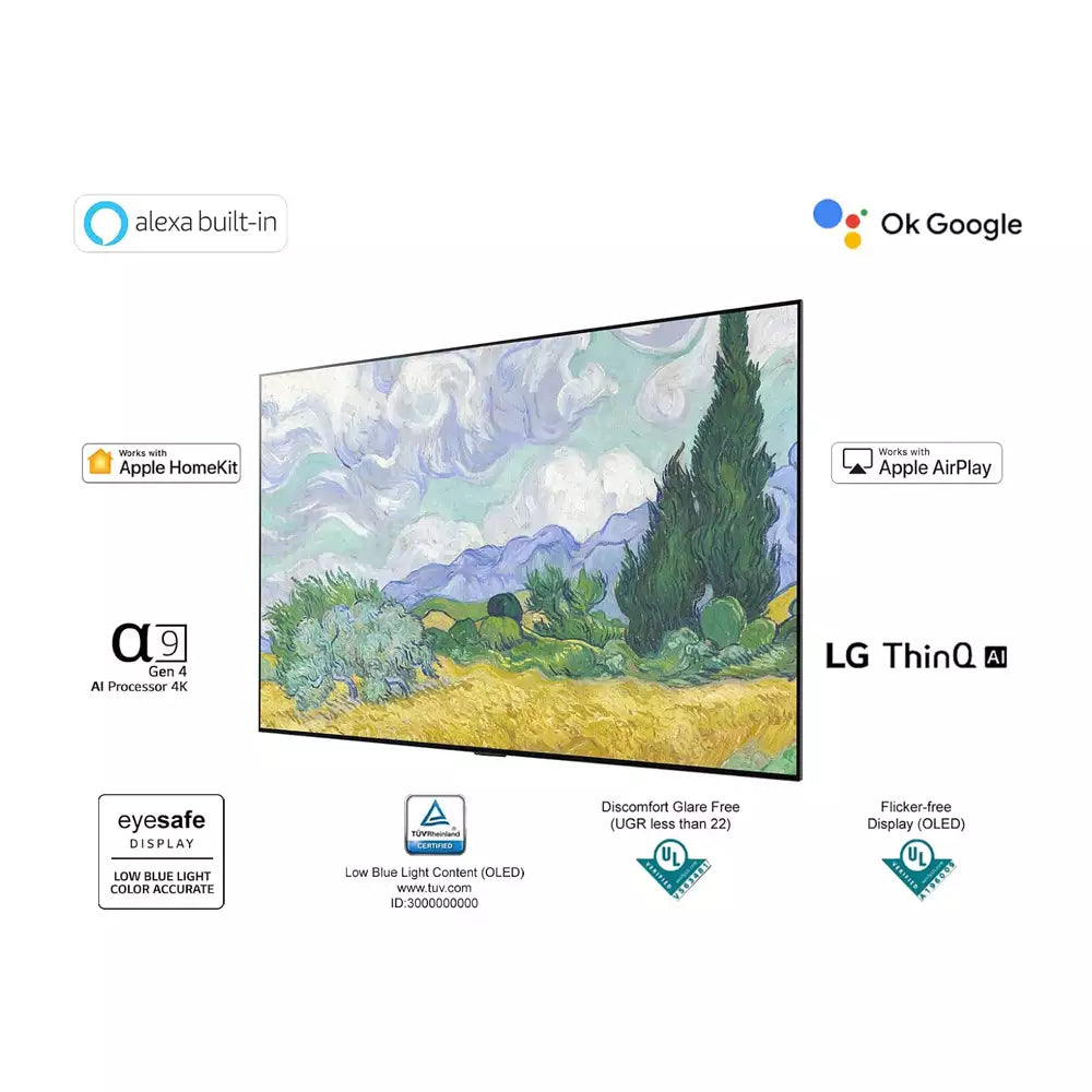 (Open Box Condition) LG G1 OLED 55" TV For Immersive Gaming and Cinema Experience, 4K 120Hz (Black) (120 Days Warranty) (With Wall Mount Only!)