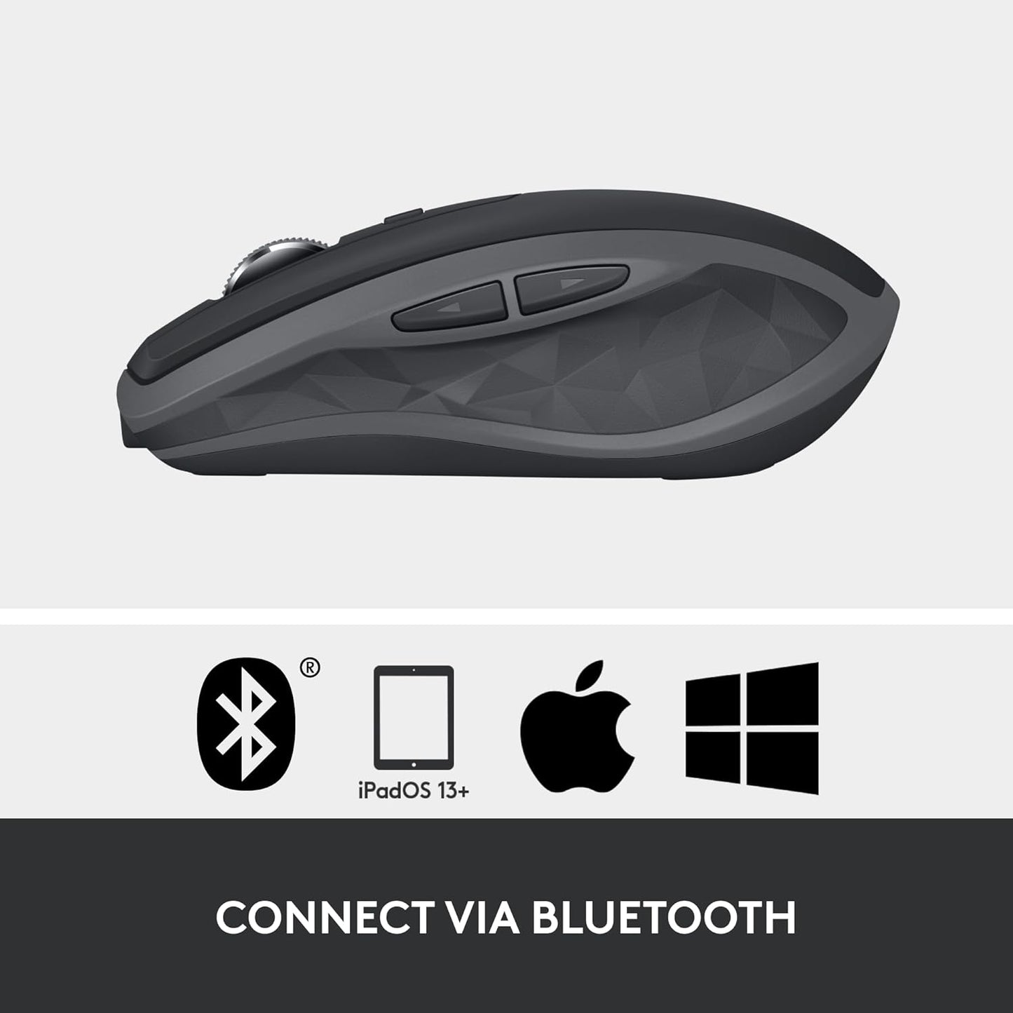 (Open Box) Logitech MX Anywhere 2S Bluetooth Wireless Mouse, Multi-Surface with 4000 DPI, Hyper-Fast Scrolling (Black) (23 Months Warranty)