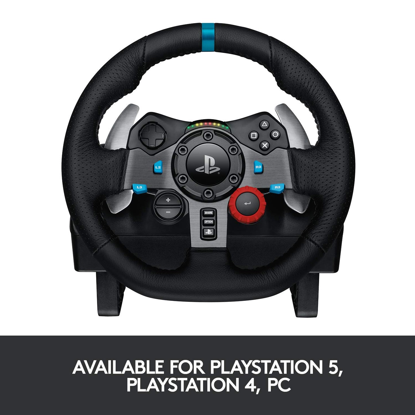 (Pre-Owned, Very Good) Logitech G29 Driving Force Racing Wheel and Floor Pedals, Real Force, Stainless Steel Paddle Shifters, Leather Steering Wheel Cover, Adjustable Floor Pedals, PS5/PS4/PS3/PC/Mac (Black) (6 Months Warranty)
