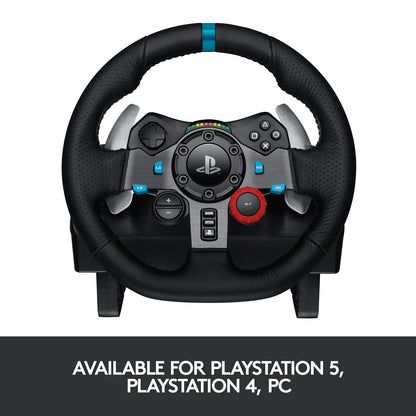 (Pre-Owned, Very Good) Logitech G29 Driving Force Racing Wheel and Floor Pedals, Real Force, Stainless Steel Paddle Shifters, Leather Steering Wheel Cover, Adjustable Floor Pedals, PS5/PS4/PS3/PC/Mac (Black) (6 Months Warranty)