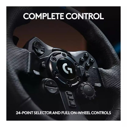 (Open Box) Logitech G923 Racing Wheel and Pedals, TRUEFORCE Feedback, Genuine Leather Steering Wheel (Black) (12 Months Warranty)