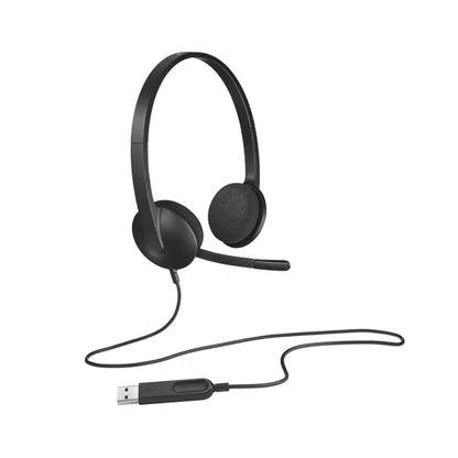 (Pre-Owned, Good) Logitech H340 USB Stereo Wired On Ear Headphones With Noise-Cancelling Mic (Black) (90 Days Warranty)