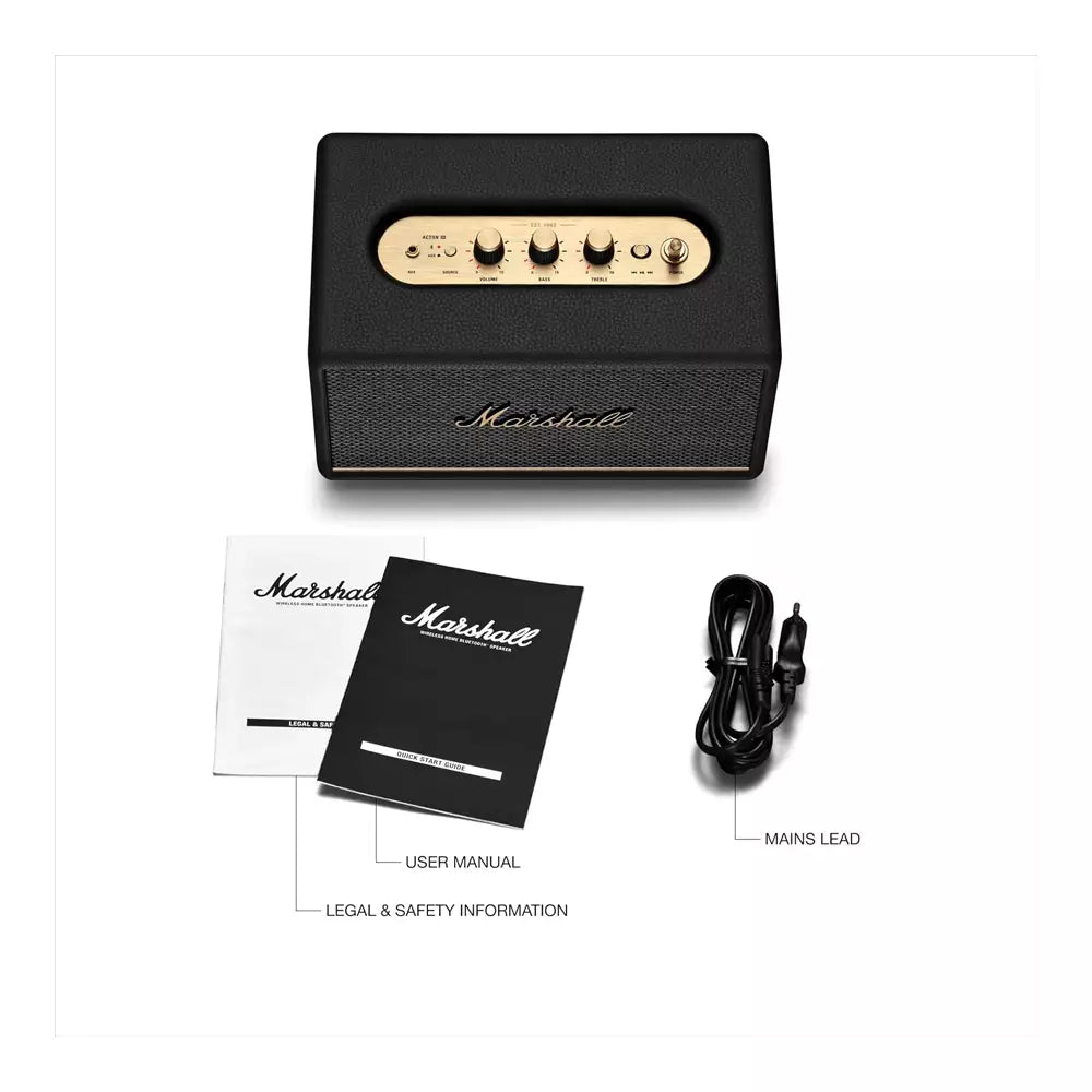 (Open Box) Marshall Acton III (Acton 3) Wireless Bluetooth Speaker (Black) (10 Months Warranty)