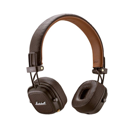 (Pre-Owned, Very Good) Marshall Major III (Major 3) Wireless Bluetooth Headphones (Brown) (120 Days Warranty) (With Headband Cover)