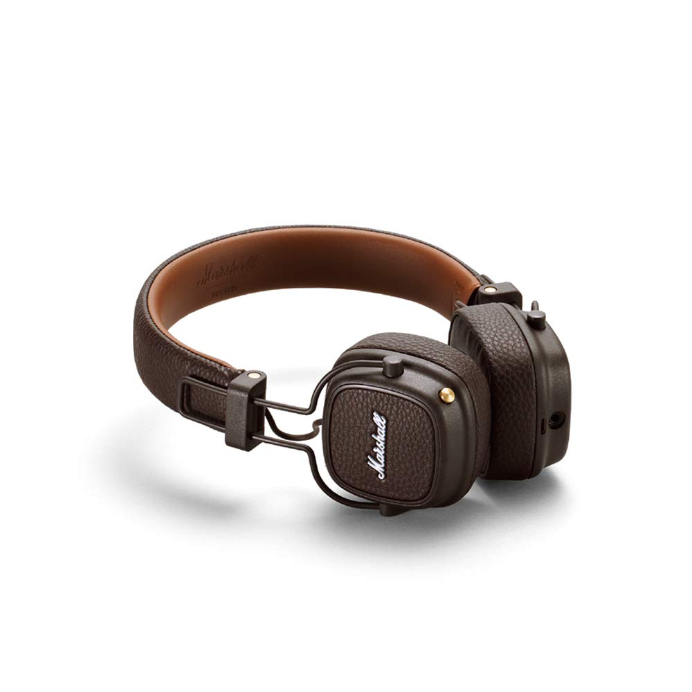 (Pre-Owned, Very Good) Marshall Major III (Major 3) Wireless Bluetooth Headphones (Brown) (120 Days Warranty) (With Headband Cover)