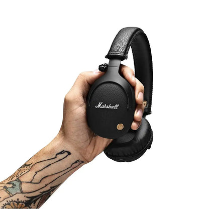 (Pre-Owned, Good) Marshall Monitor Bluetooth Wireless Over Ear Headphone with Mic (Black) (60 Days Warranty)