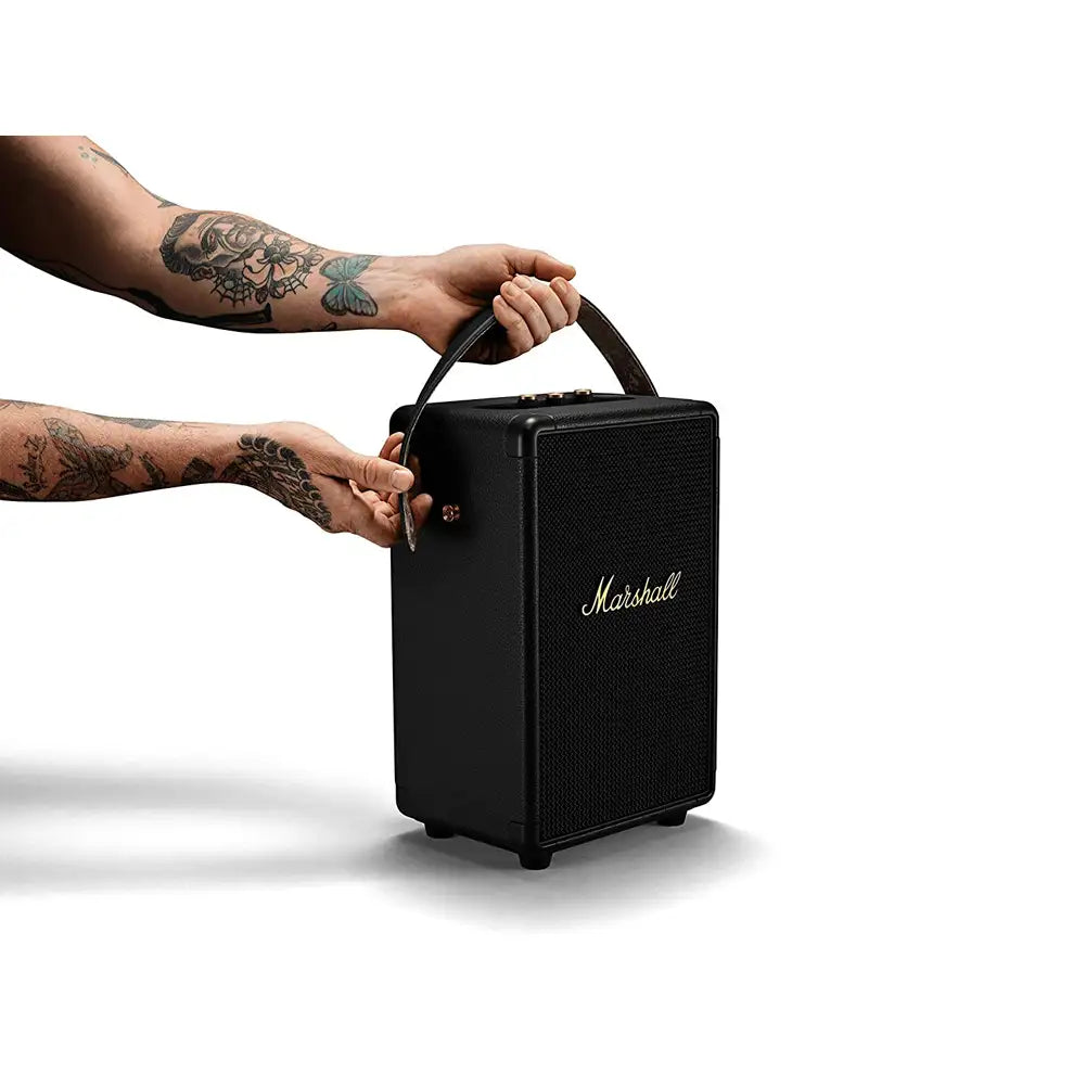 (Pre-Owned, Excellent) Marshall Tufton Portable Wireless Bluetooth Speaker With Loud 360 Degree Sound and Powerful Bass (Black & Brass) (120 Days Warranty)