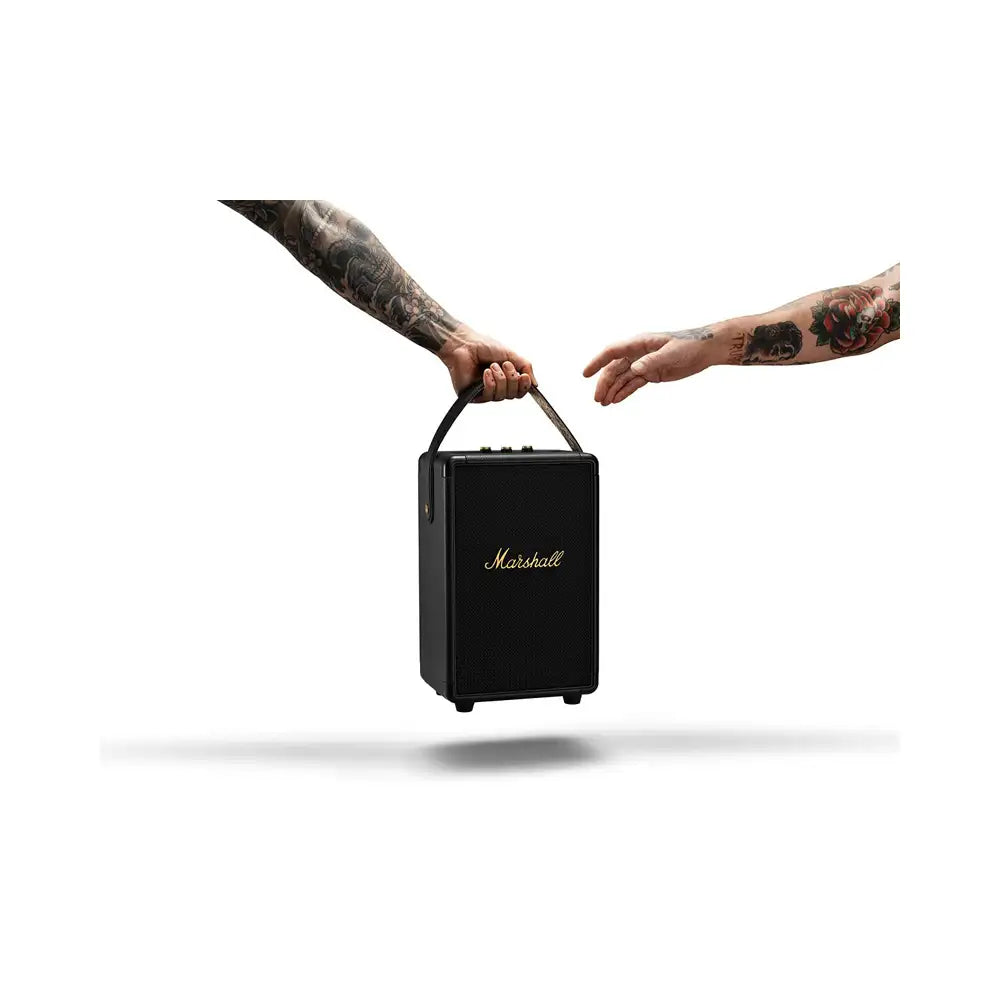 (Pre-Owned, Excellent) Marshall Tufton Portable Wireless Bluetooth Speaker With Loud 360 Degree Sound and Powerful Bass (Black & Brass) (120 Days Warranty)