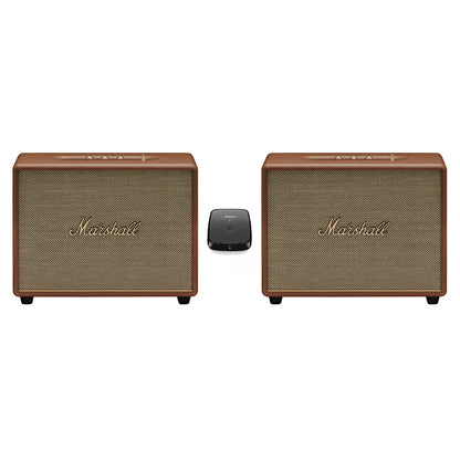 (Pre-Owned, Excellent) Marshall Woburn III/3 Stereo Pair Setup (3 Way Sound, HDMI ARC, App Support, AirPlay 2) (Brown) (Pair) (150 Days Warranty) (Comes with Bose SoundTouch adapter)