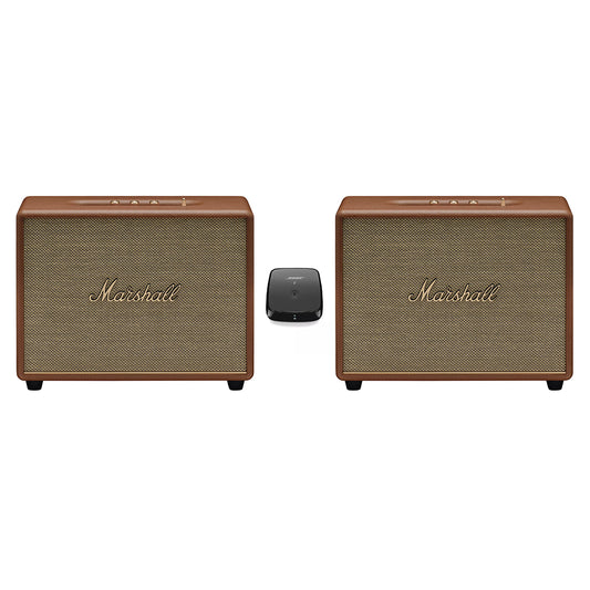 (Pre-Owned, Excellent) Marshall Woburn III/3 Stereo Pair Setup (3 Way Sound, HDMI ARC, App Support, AirPlay 2) (Brown) (Pair) (150 Days Warranty) (Comes with Bose SoundTouch adapter)