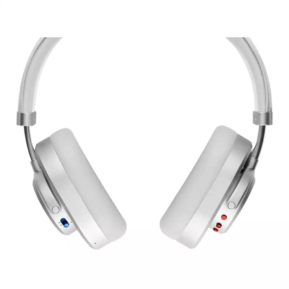 (Open Box Condition) Master & Dynamic MW65 Wireless Bluetooth Over The Ear Headphones (ANC, Mic) (White and Silver) (6 Months Warranty)