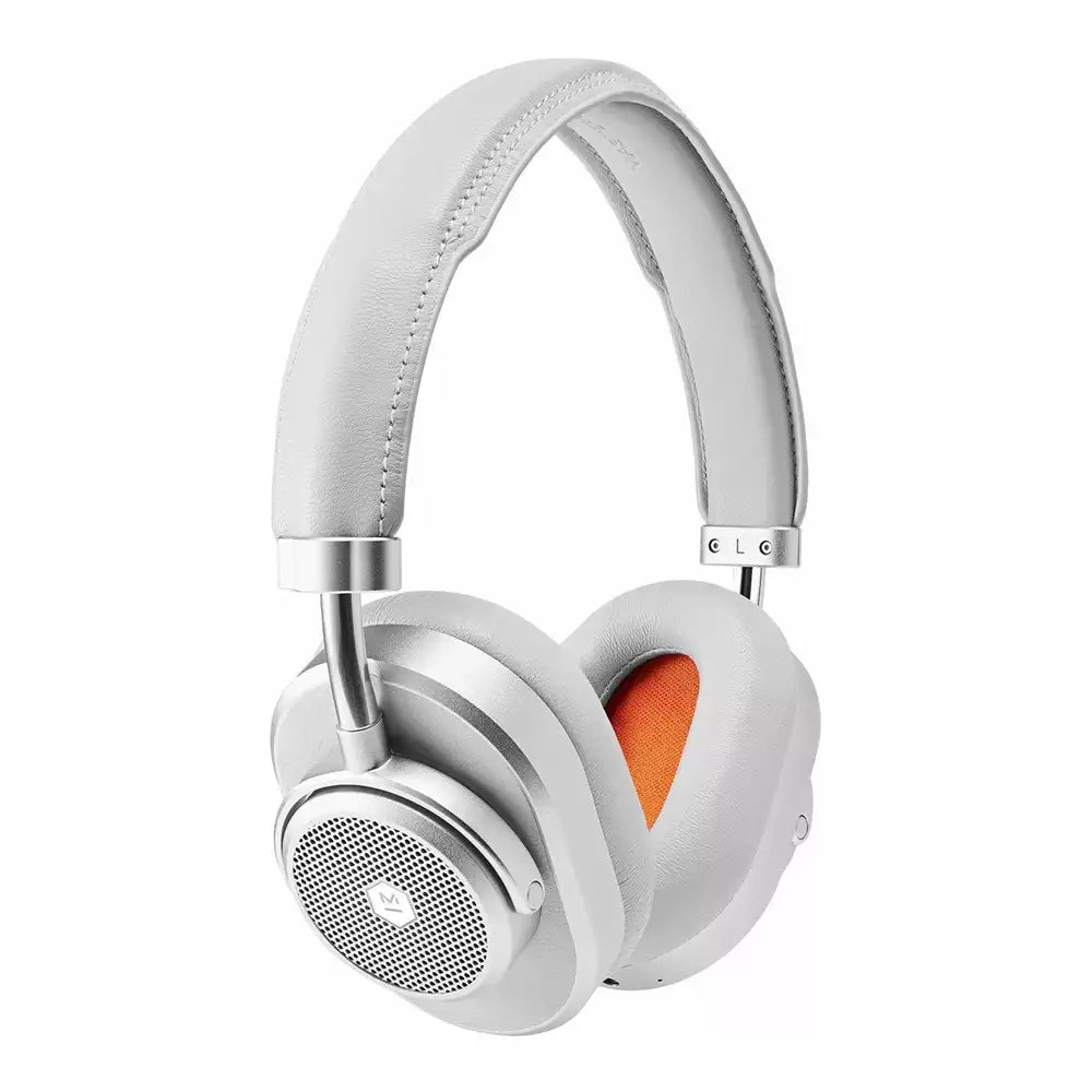 (Open Box Condition) Master & Dynamic MW65 Wireless Bluetooth Over The Ear Headphones (ANC, Mic) (White and Silver) (6 Months Warranty)