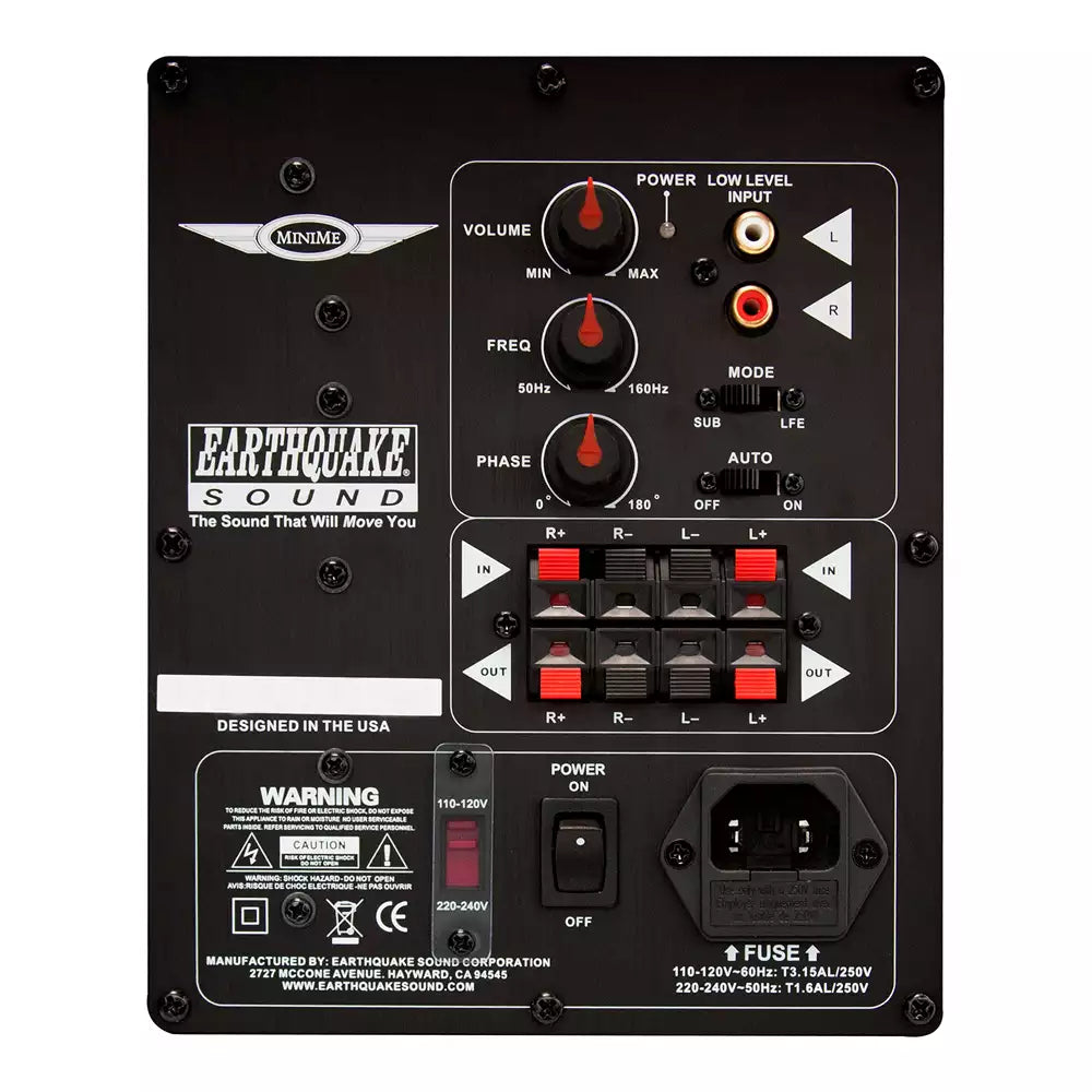 (Pre-Owned, Very Good) Earthquake Sound Minime-P8-V2  (Frequency Down To 27 Hz) (320 Watt Class D Subwoofer Amplifier) (Black) (90 Days Warranty)