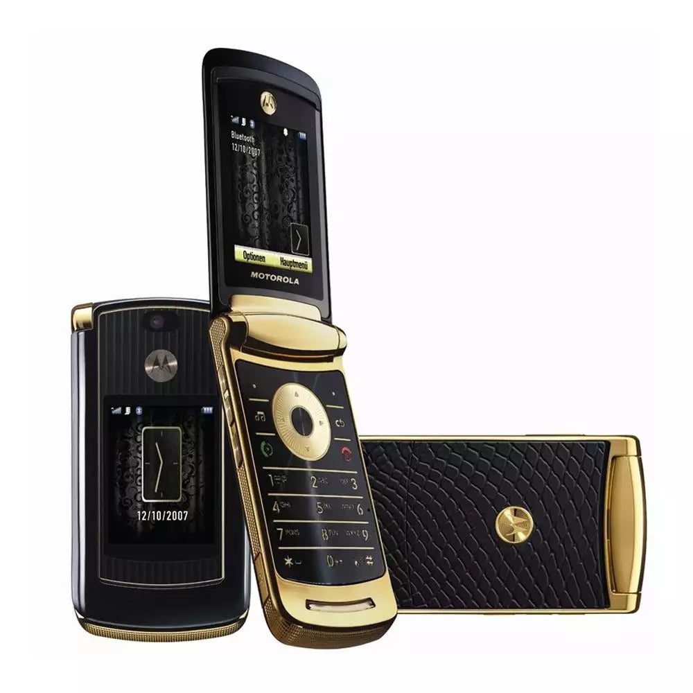 (Open Box Condition) Motorola RAZR2 V8 Premium Flip Phone With Dual Displays (2GB) (Gold) (With New Housing) (90 Days Warranty)