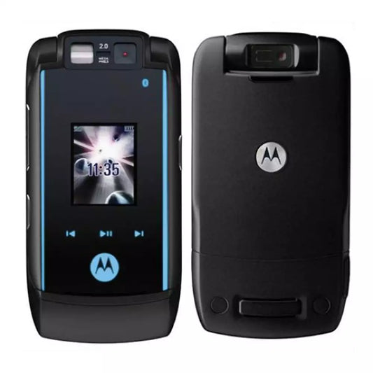 (Pre-Owned, Good) Motorola RAZR Maxx V6 Flip Phone (Black) + Original Retail Box and All Accessories (90 Days Warranty)