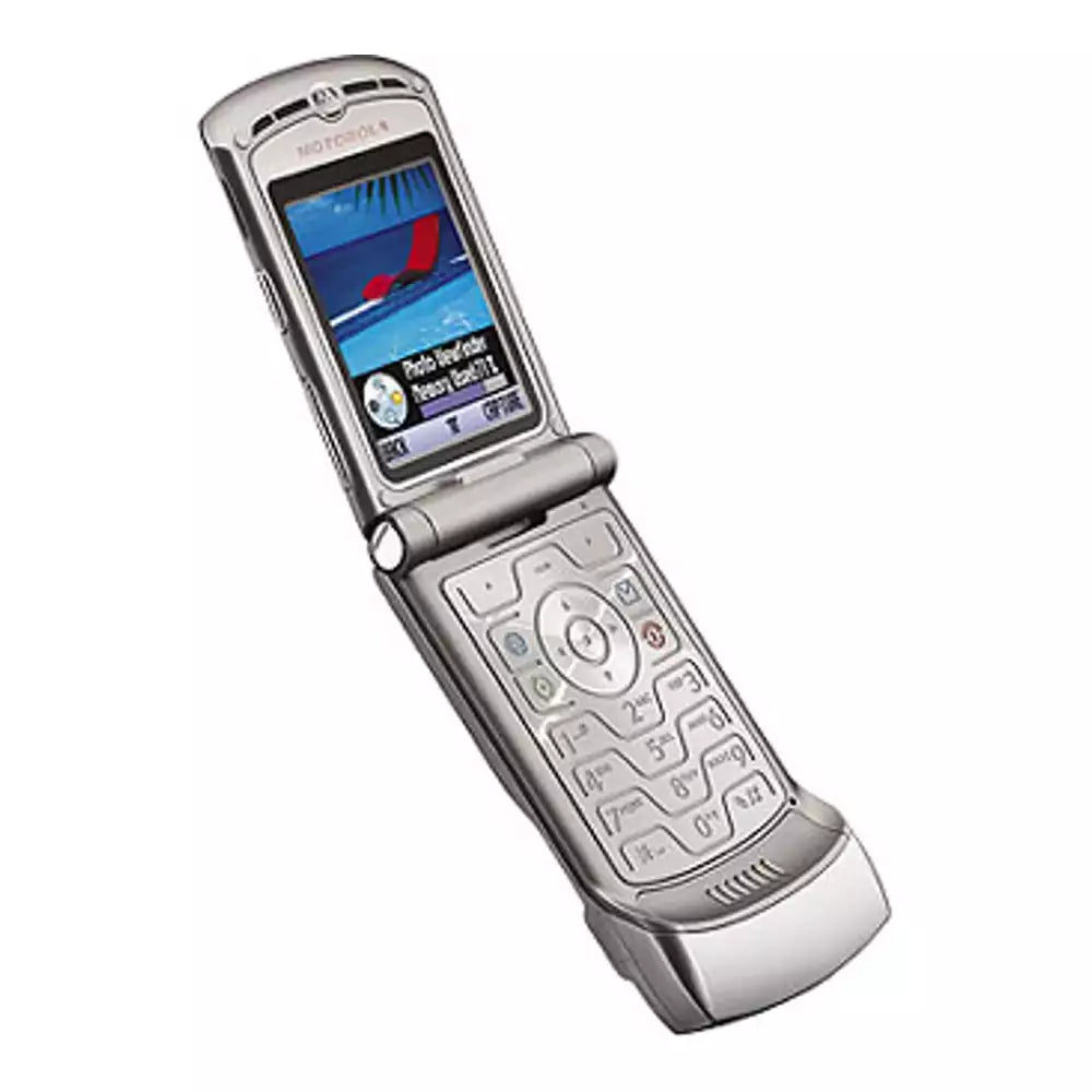 (Pre-Owned, Fair) Motorola RAZR V3 Classic Flip Phone (Silver) (60 Days Warranty)