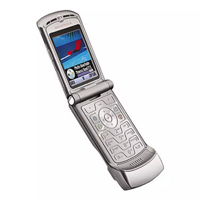 (Pre-Owned, Fair) Motorola RAZR V3 Classic Flip Phone (Silver) (60 Days Warranty)