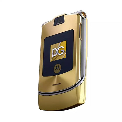 (Open Box Condition) Motorola RAZR V3i Flip Phone With Anodised Aluminium Build (With New Housing) (90 Days Warranty) + Motorola Wired Earphones