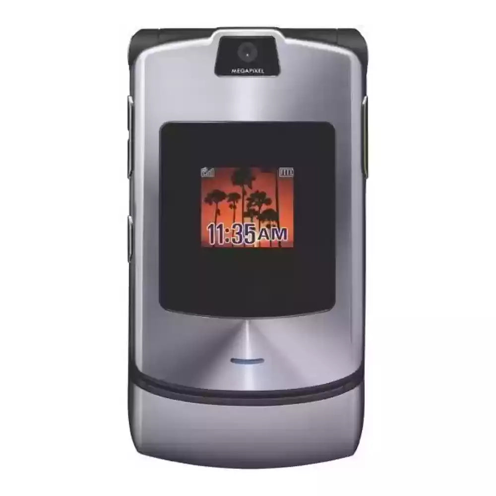(Pre-Owned, Very Good) Motorola RAZR V3i Flip Phone With Anodised Aluminium Build (Gray) (60 Days Warranty)