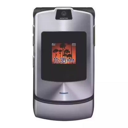 (Pre-Owned, Very Good) Motorola RAZR V3i Flip Phone With Anodised Aluminium Build (Gray) (60 Days Warranty)