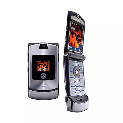 (Pre-Owned, Very Good) Motorola RAZR V3i Flip Phone With Anodised Aluminium Build (Gray) (60 Days Warranty)