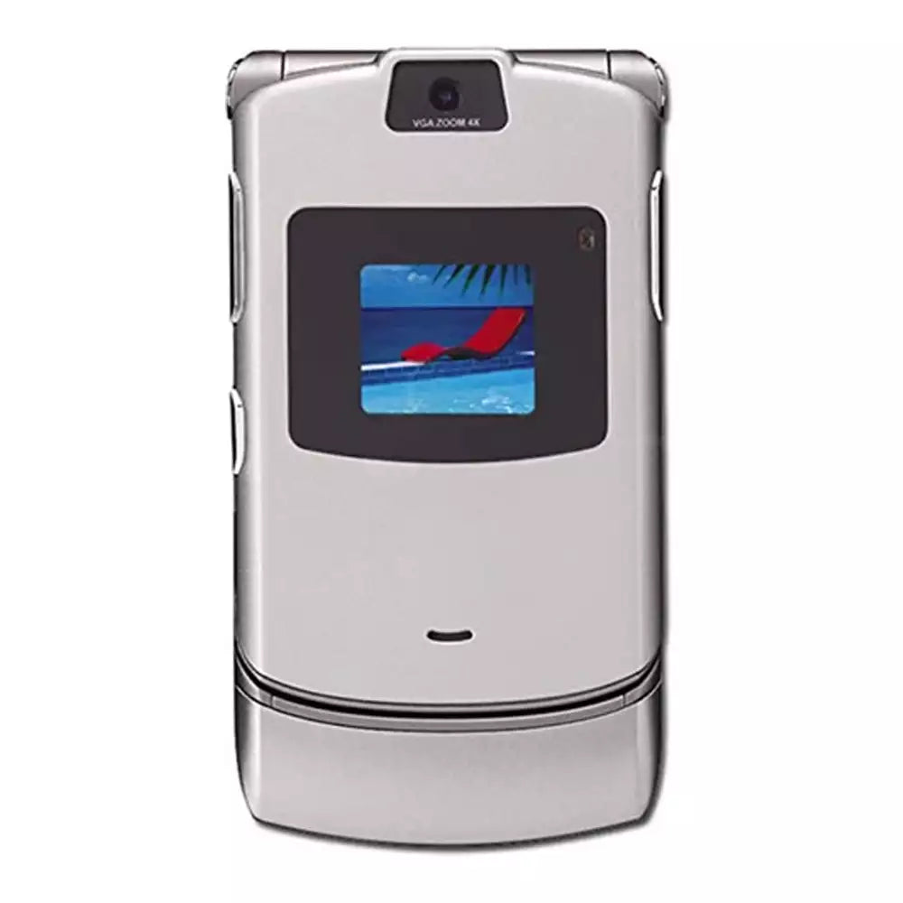 (Open Box Condition) Motorola RAZR V3i Flip Phone With Anodised Aluminium Build (With New Housing) (90 Days Warranty) + Motorola Wired Earphones