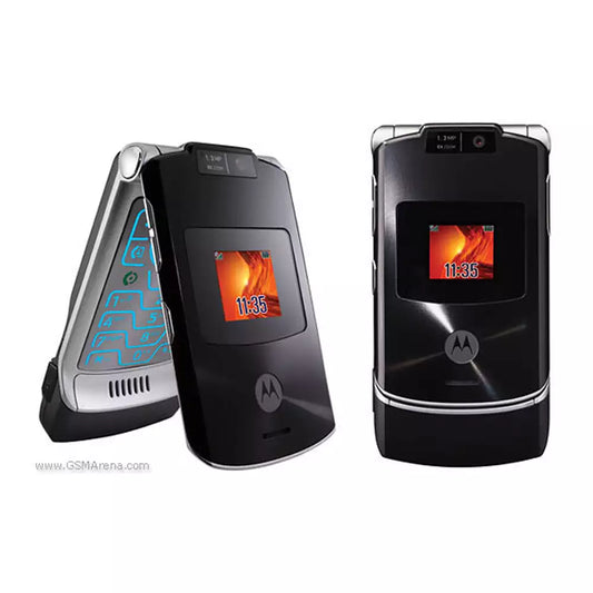 (Pre-Owned, Excellent) Motorola RAZR V3XX Flip Phone With Anodised Aluminium Build (Dark Gray) (90 Days Warranty) (With minor scratches) (Vi SIM Card Only)