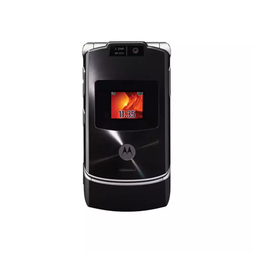(Pre-Owned, Excellent) Motorola RAZR V3XX Flip Phone With Anodised Aluminium Build (Dark Gray) (90 Days Warranty) (With minor scratches) (Vi SIM Card Only)