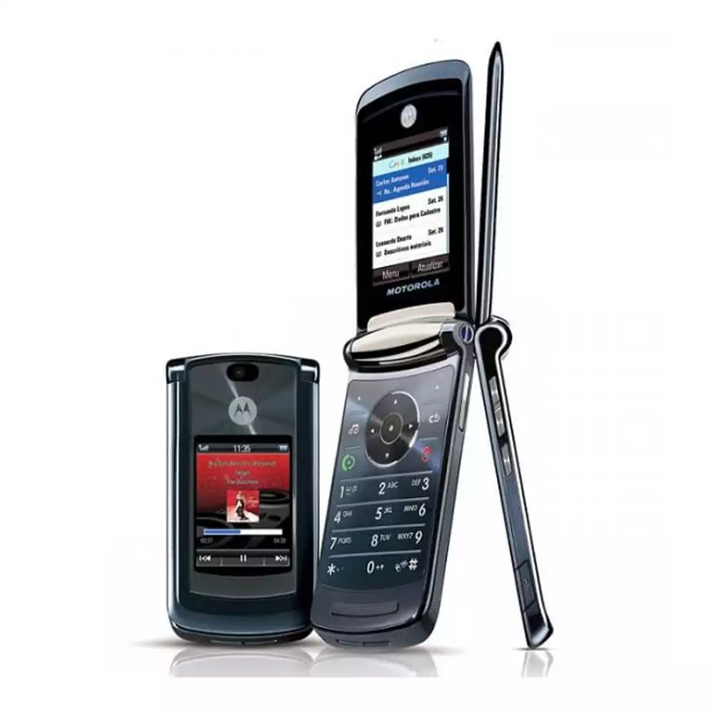 (Open Box Condition) Motorola RAZR2 V8 Premium Flip Phone With Dual Displays (2GB) (Blue) (With New Housing) (90 Days Warranty)