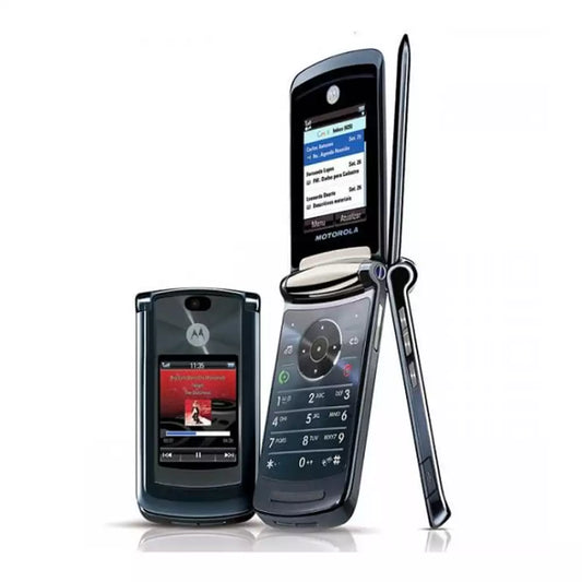 (Open Box Condition) Motorola RAZR2 V8 Premium Flip Phone With Dual Displays (2GB) (Blue) (With New Housing) (90 Days Warranty)