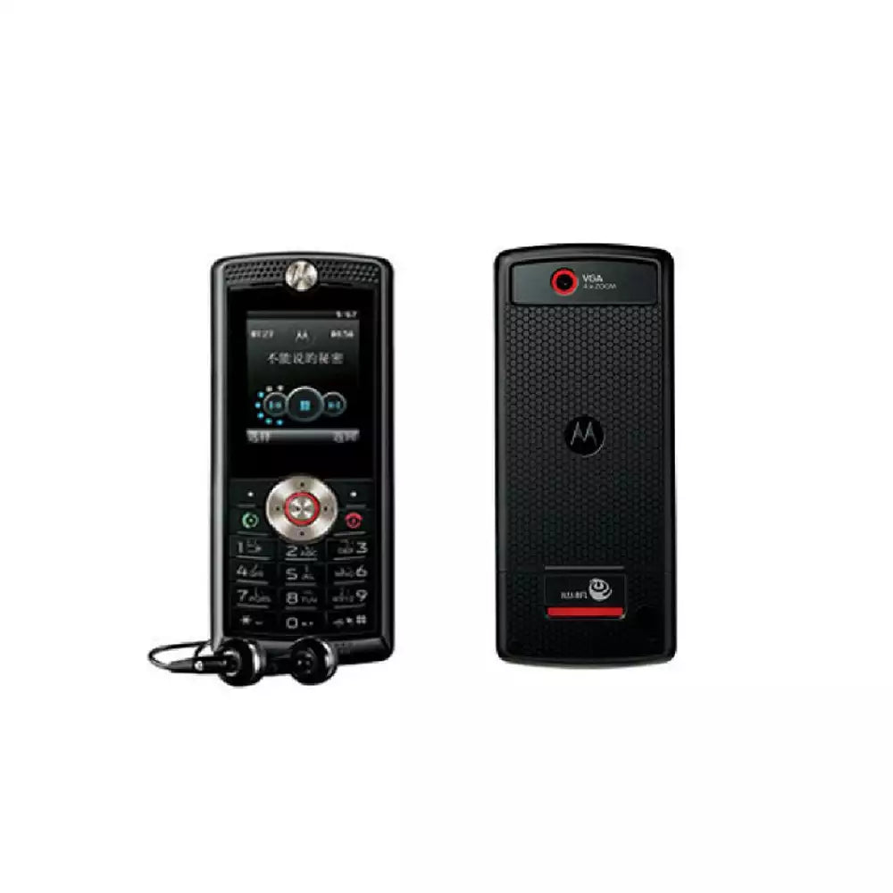 (Open Box Condition) Motorola W388 Stylish Bar Music Phone With Headset (Black) + Original Retail Box and Accessories