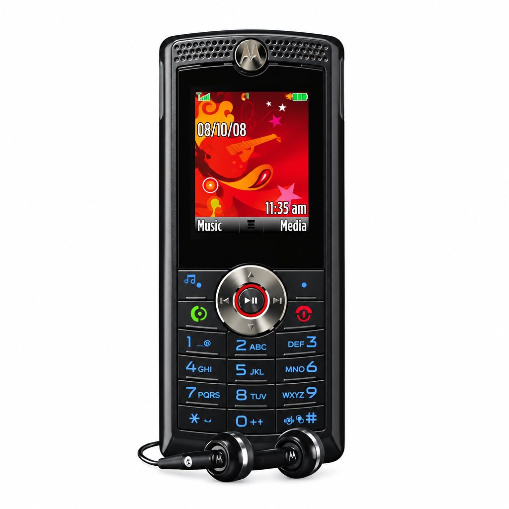 (Open Box Condition) Motorola W388 Stylish Bar Music Phone With Headset (Black) + Original Retail Box and Accessories
