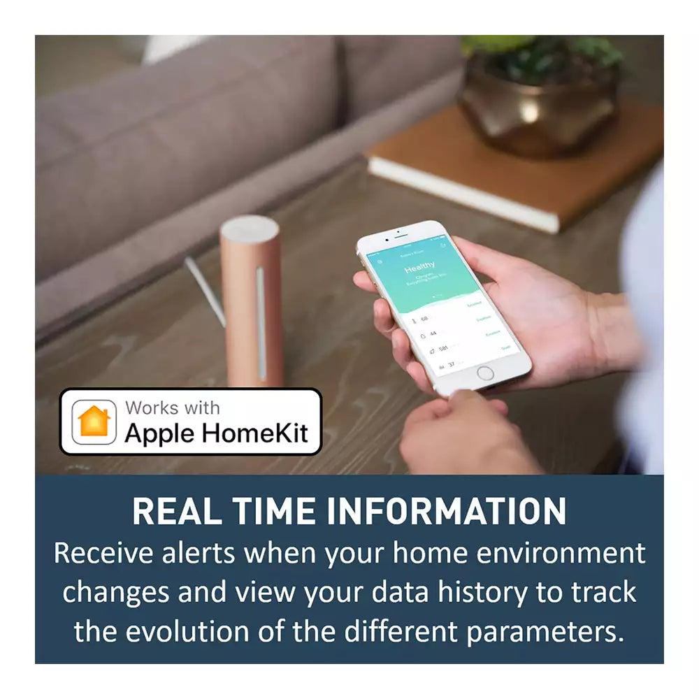 (Pre-Owned, Very Good) Netatmo Healthy Home Coach, Smart Indoor Climate Monitor (AQI, Carbon Dioxide, Temperaturw, etc) (Silver) (60 Days Warranty)