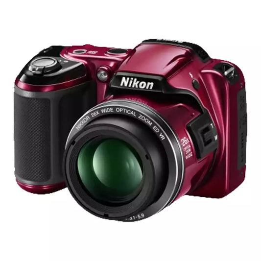 (Pre-Owned, Very Good) Nikon L810 16.1MP Advance Point-and-Shoot Digital Camera With 26X Optical Zoom (Red) with 16GB Card Camera Pouch (Black) + 4 Re-Chargeable Duracells + Battery Charger (60 Days Warranty)