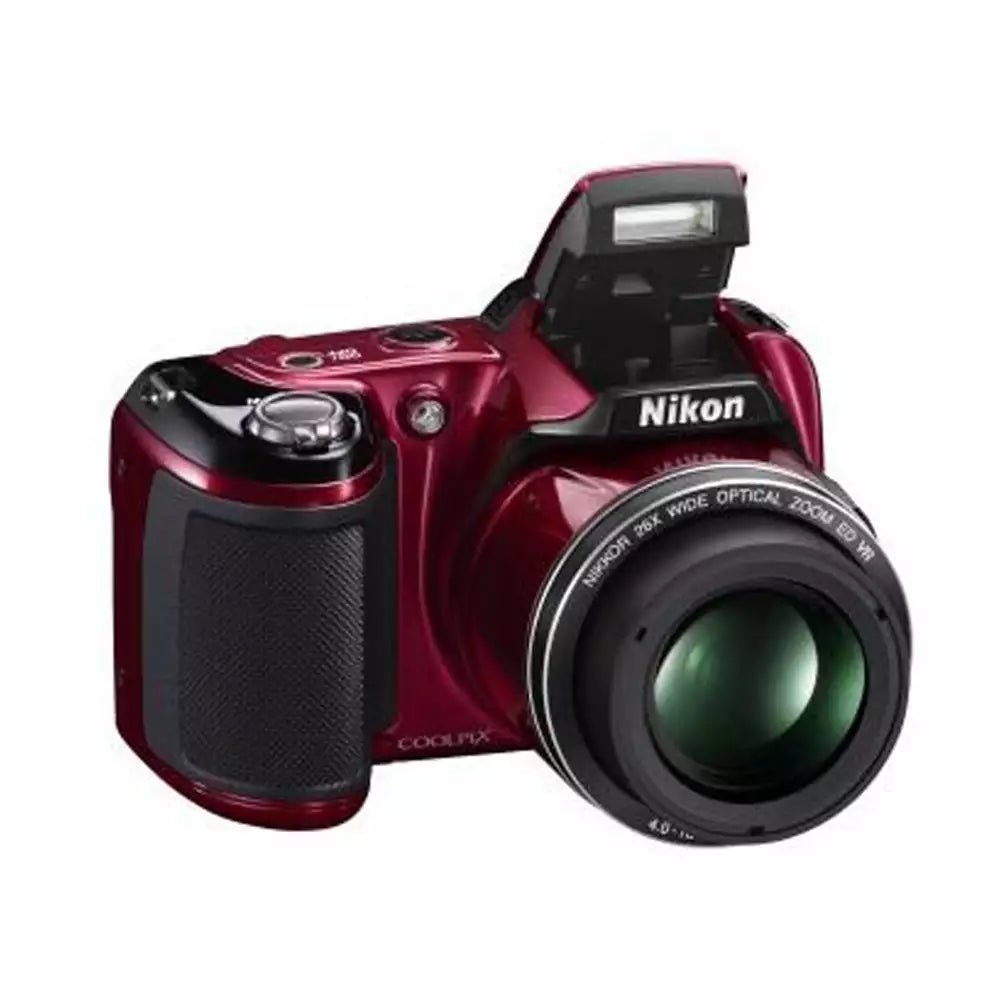 (Pre-Owned, Very Good) Nikon L810 16.1MP Advance Point-and-Shoot Digital Camera With 26X Optical Zoom (Red) with 16GB Card Camera Pouch (Black) + 4 Re-Chargeable Duracells + Battery Charger (60 Days Warranty)