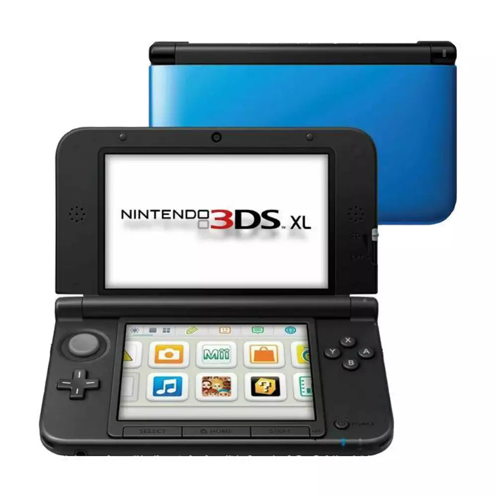 (Pre-Owned, Excellent) Nintendo 3DS XL Portable Gaming Console With Dual Screen, 3D Technology, 3D Camera (Blue and Black) (90 Days Warranty) + 5 Game Cartridges