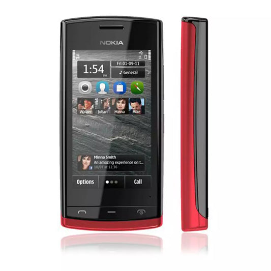(Pre-Owned, Good) Nokia 500 Symbian Belle OS Smartphone With 1GHz Processor (Angry Birds Installed) (Red and Black) (60 Days Warranty)