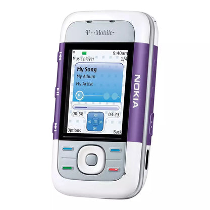 (Pre-Owned, Excellent) Nokia 5300 XpressMusic Slider Phone (White and Red) (With New Housing) (90 Day Warranty)