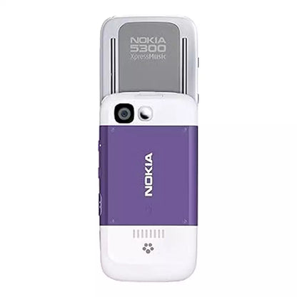 (Pre-Owned, Excellent) Nokia 5300 XpressMusic Slider Phone (White and Red) (With New Housing) (90 Day Warranty)