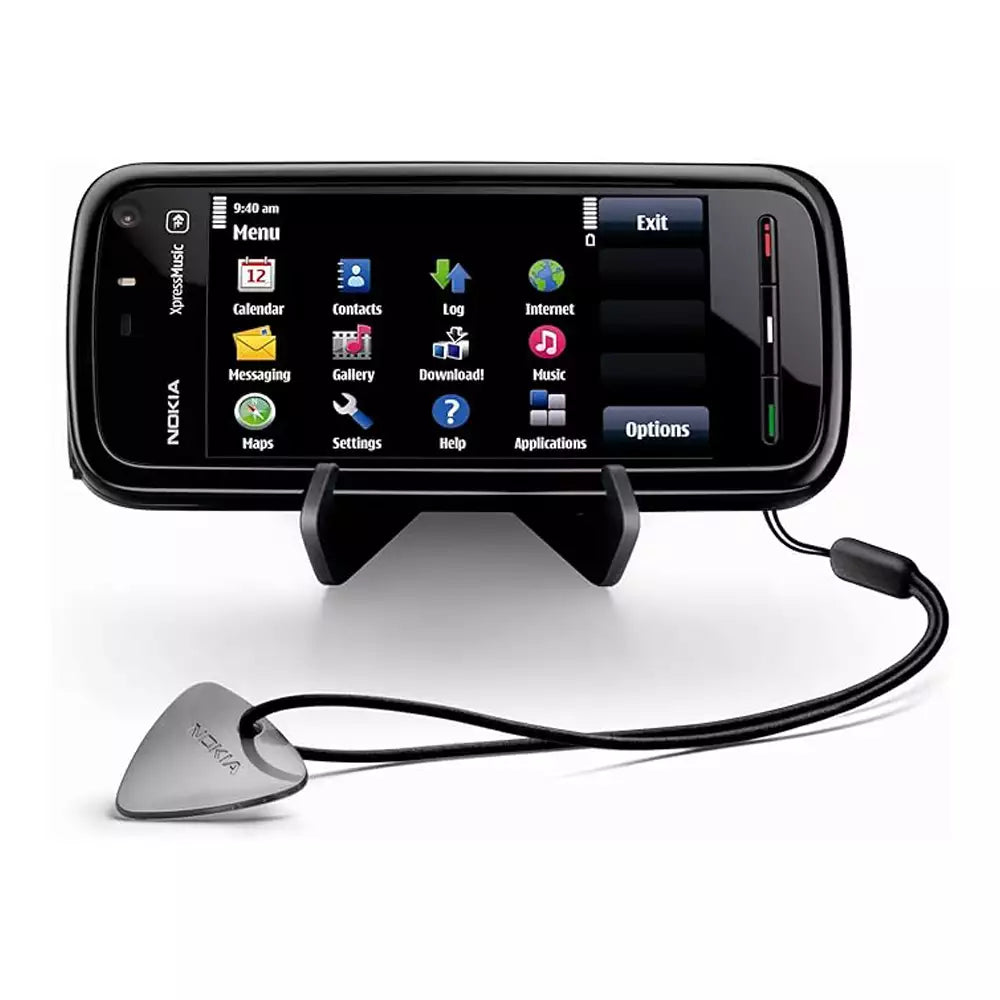 (Pre-Owned, Very Good) Nokia 5800 Xpress Music Touch Phone With Carl Zeiss Camera, Stereo Speakers (Black and Burgundy) (60 Days Warranty) (With New Housing)