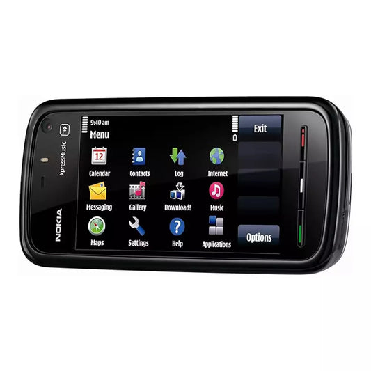 (Pre-Owned, Very Good) Nokia 5800 Xpress Music Touch Phone With Carl Zeiss Camera, Stereo Speakers (Black and Burgundy) (60 Days Warranty) (With New Housing)