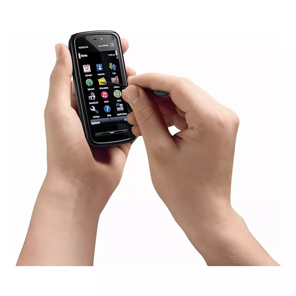 (Pre-Owned, Very Good) Nokia 5800 Xpress Music Touch Phone With Carl Zeiss Camera, Stereo Speakers (Black and Burgundy) (60 Days Warranty) (With New Housing)