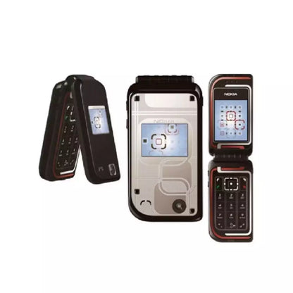 (Pre-Owned, Works With Vi, Very Good) Nokia 7270 Flip Phone With Unique Design and Dual Screen (Black and Red) (60 Days Warranty)