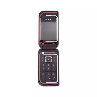 (Pre-Owned, Works With Vi, Very Good) Nokia 7270 Flip Phone With Unique Design and Dual Screen (Black and Red) (60 Days Warranty)
