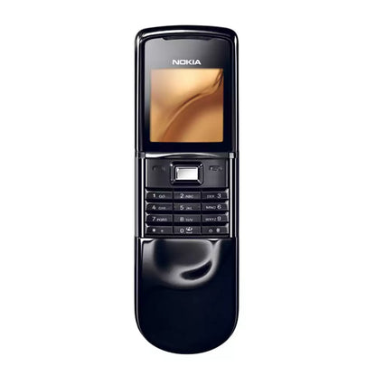 (Pre-Owned, Good) Nokia 8800 Sirocco Black Premium Stainless Steel Slider Phone (With New Battery) (Black) (120 Days Warranty) (Faded Screen Due to Age)