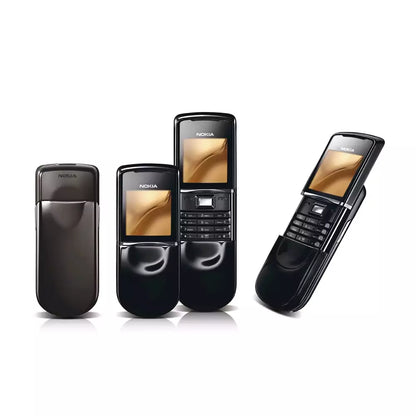 (Pre-Owned, Good) Nokia 8800 Sirocco Black Premium Stainless Steel Slider Phone (With New Battery) (Black) (120 Days Warranty) (Faded Screen Due to Age)