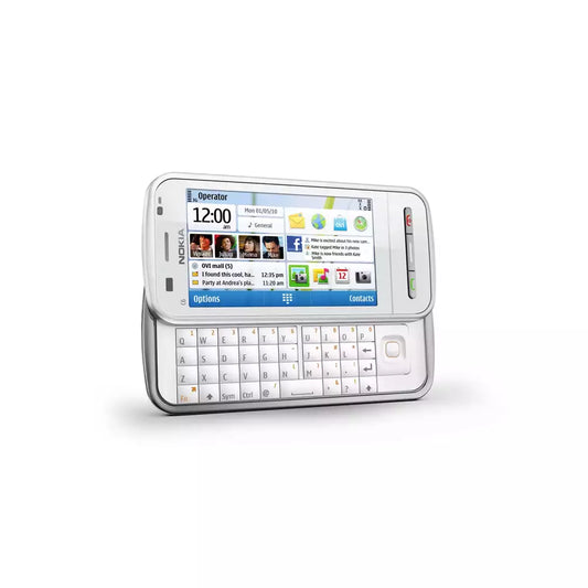 (Pre-Owned, Good) Nokia C6-00 Symbian Smartphone With Slide-Out QWERTY Keyboard, 5MP Camera, Wi-Fi and  3G (FM Radio) (White) + Sony WI-C300 Bluetooth Earphones (60 Days Warranty)