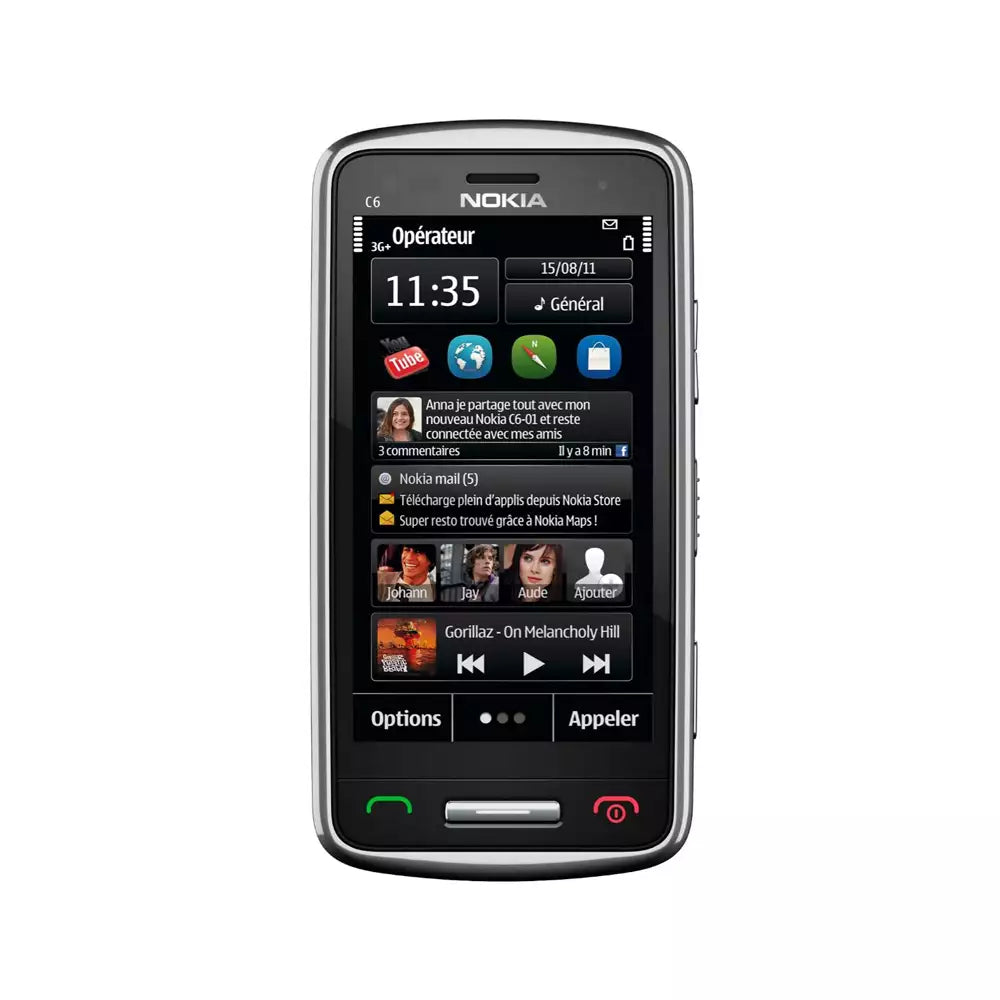 (Pre-Owned, Very Good) Nokia C6-01 Symbian 3 Smartphone With AMOLED Display and 8MP Camera (Premium Build) (Silver and Black) (90 Days Warranty)