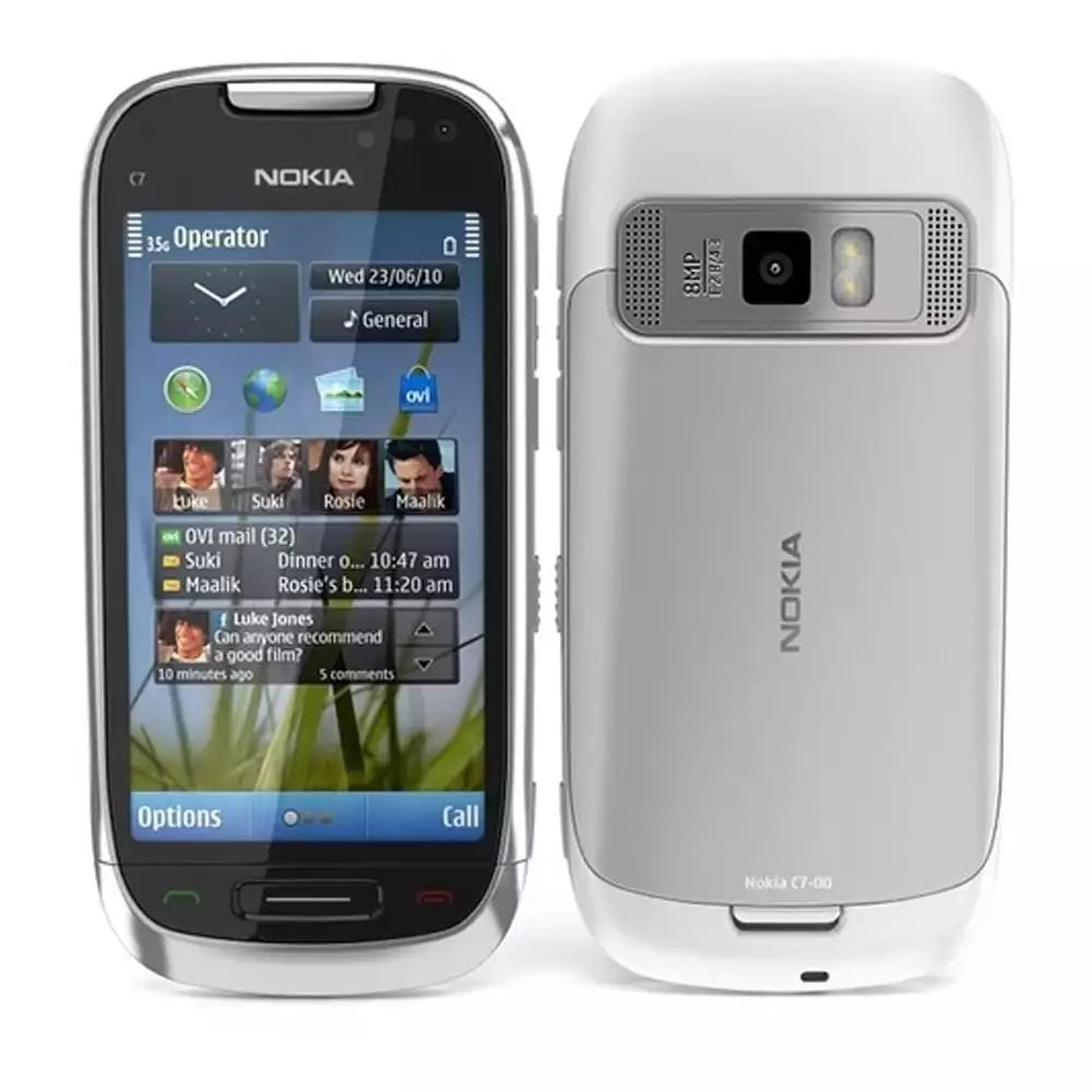 (Pre-Owned, Very Good) Nokia C7 Symbian Smartphone With 8MP Carl Zeiss Camera (Silver and Black) (60 Days Warranty)