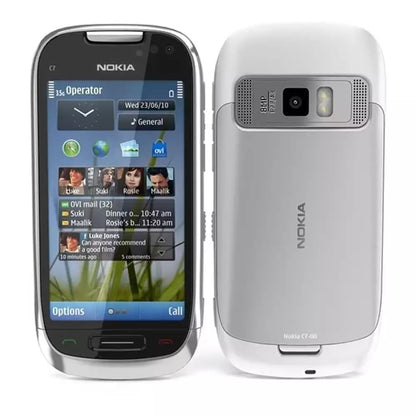 (Pre-Owned, Very Good) Nokia C7 Symbian Smartphone With 8MP Carl Zeiss Camera (Silver and Black) (60 Days Warranty)
